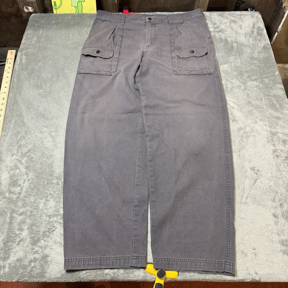 VTG Y2K Cabelas Classic Fit Straight Utility Pants‎ Size 36x32 Faded Gray